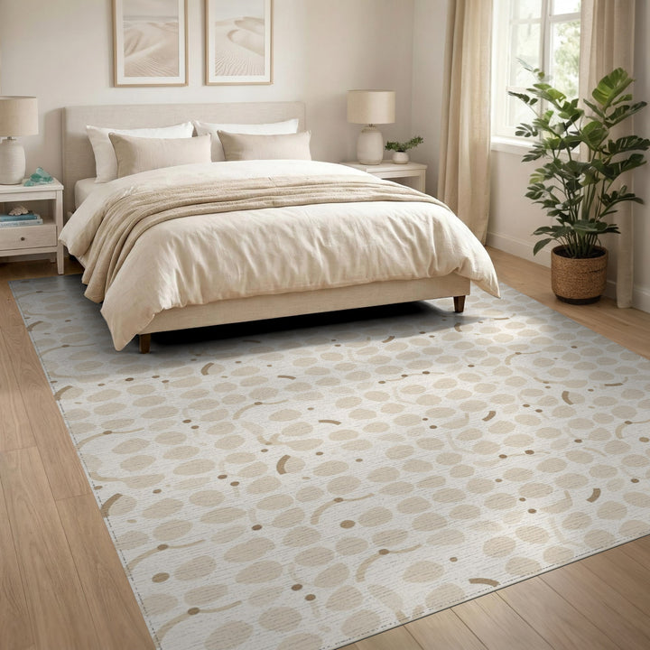 Beige and Neutral Beige Abstract Neutral Area Rug