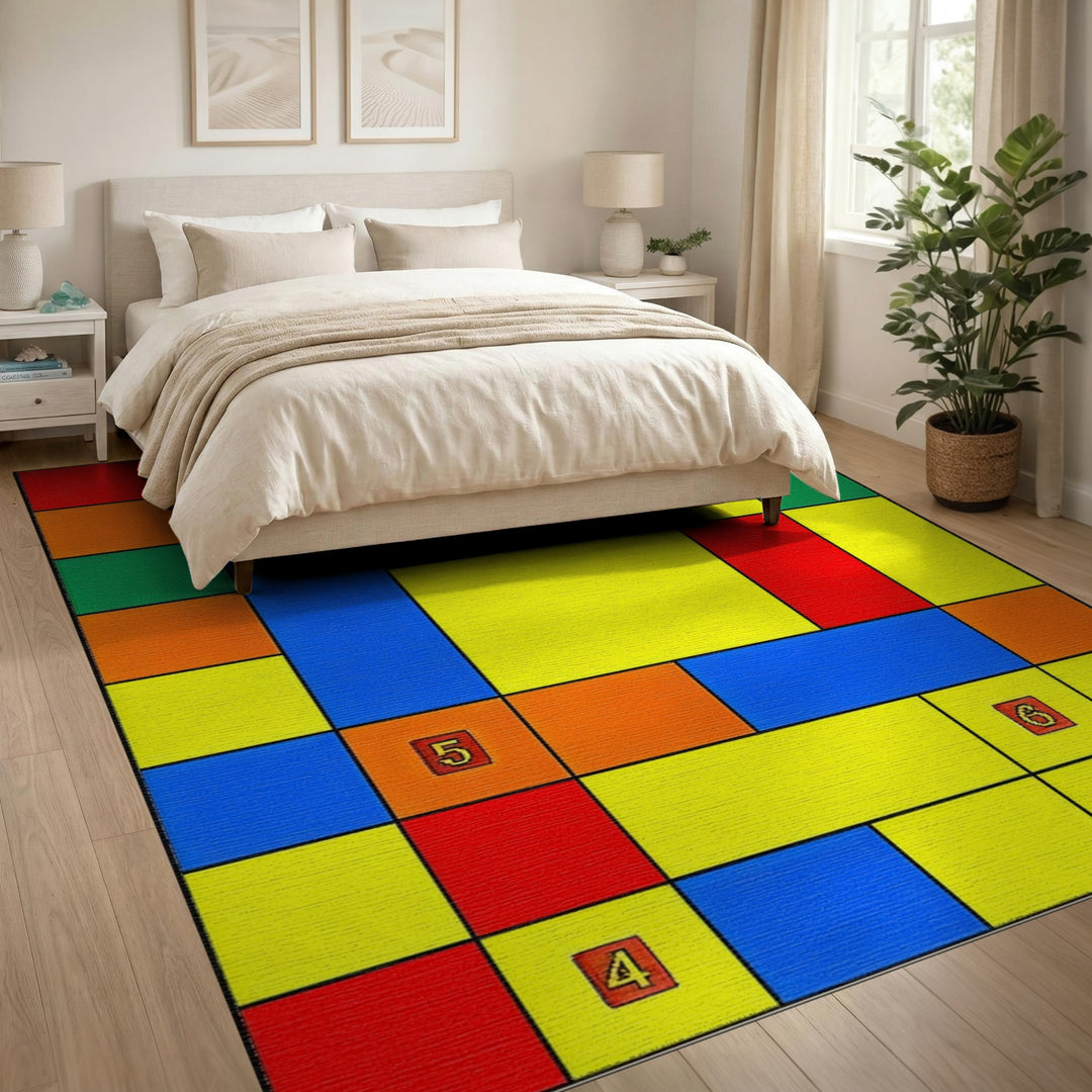 Multi-Color Geometric Kids Area Rug