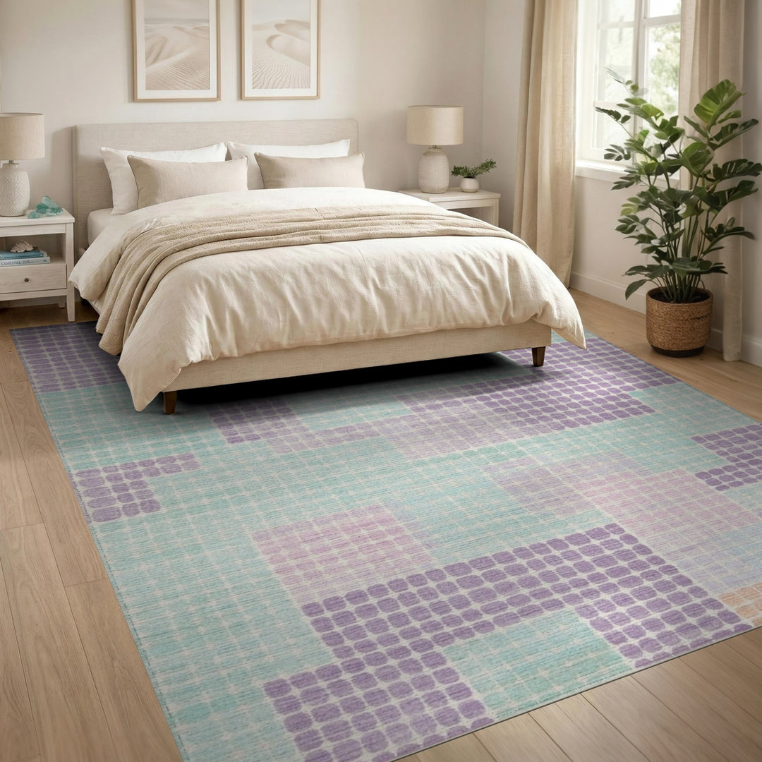 Soft Pastel Geometric Dot Area Rug
