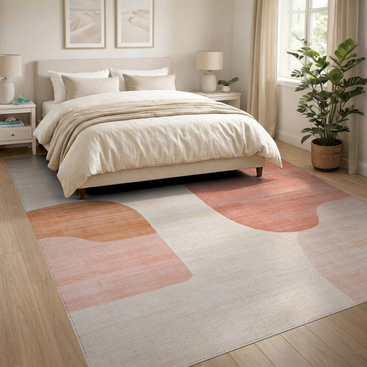 Abstract Beige Coral Area Rug