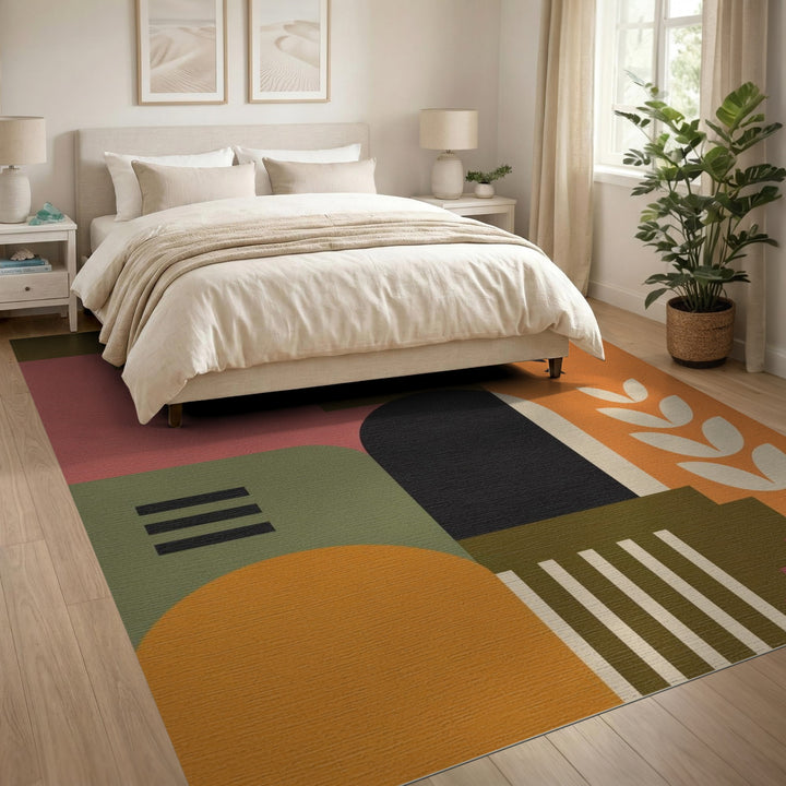 Geometric Arch Wheat Area Rug