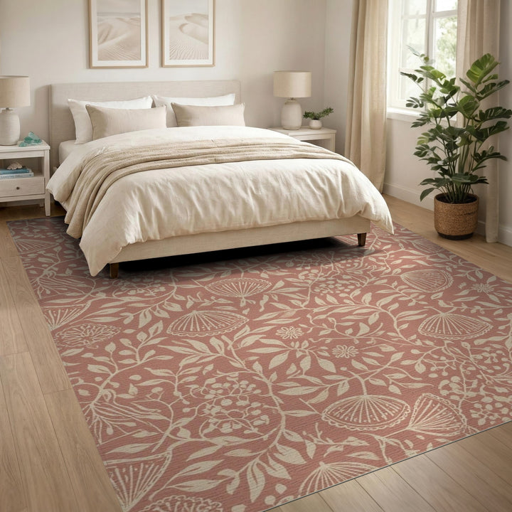 Pink Floral Vintage Area Rug