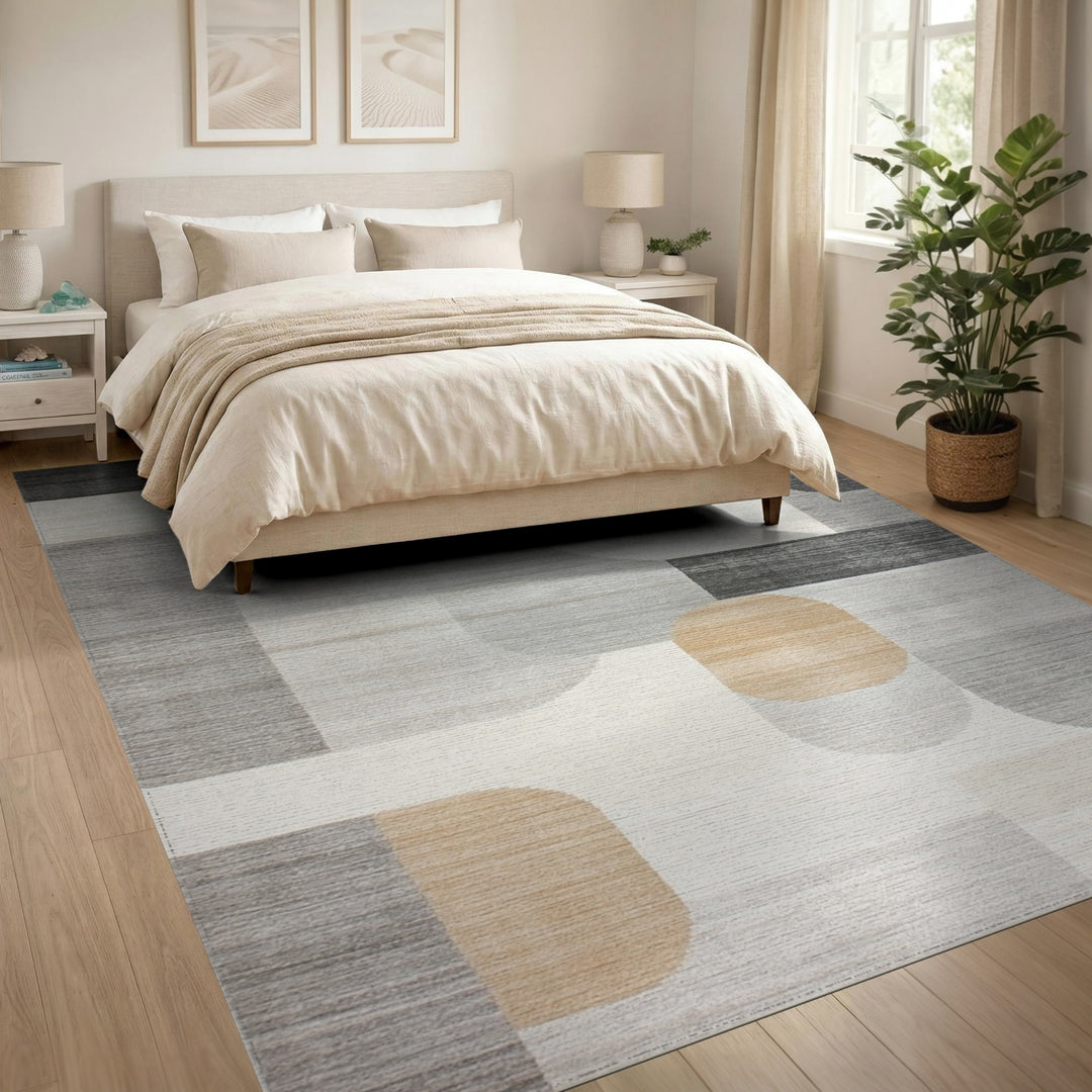 Modern Grey Geometric Area Rug