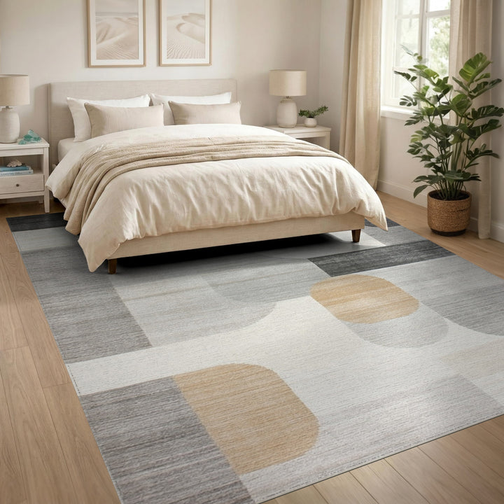 Modern Grey Geometric Area Rug