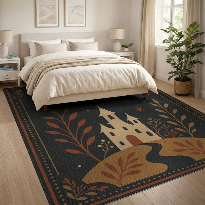 Moonlit Castle Bat Area Rug