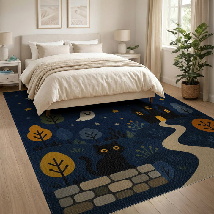 Halloween Night Kids Cartoon Area Rug