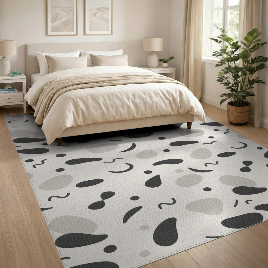 Abstract Grey Area Rug