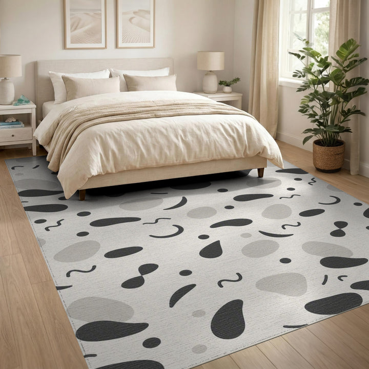 Abstract Grey Area Rug