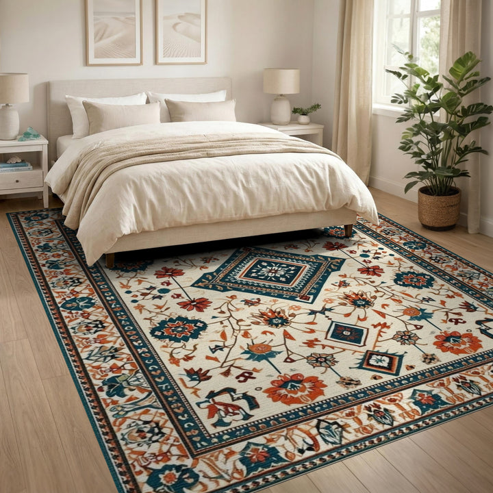 Traditional Persian Traditional Persian Floral Medallion Area Rug