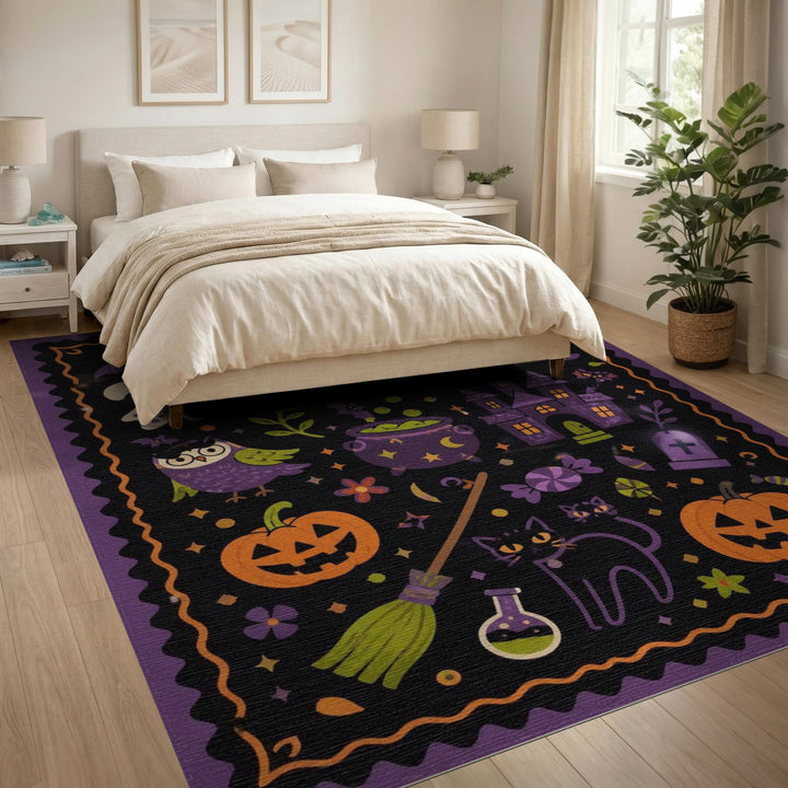 Halloween Magic Purple Area Rug