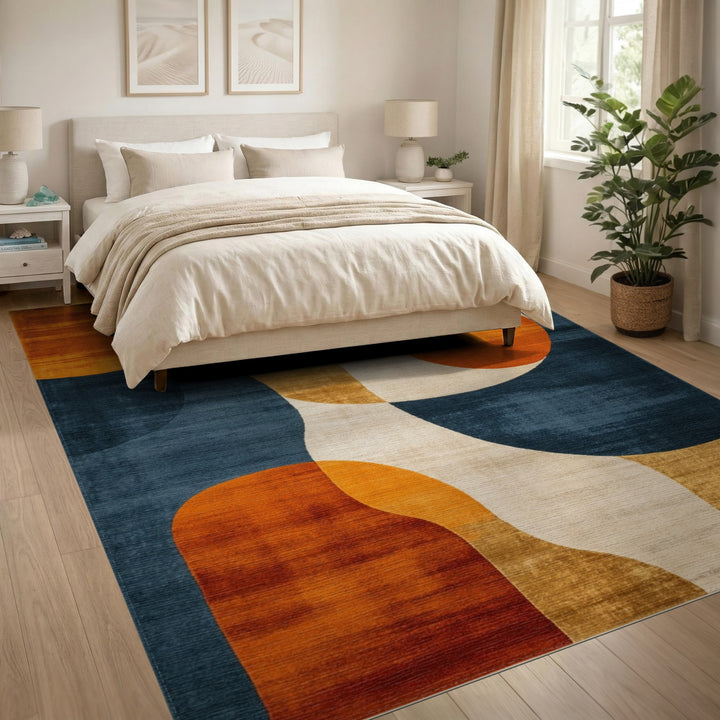 Abstract Circle Multi-Color Area Rug