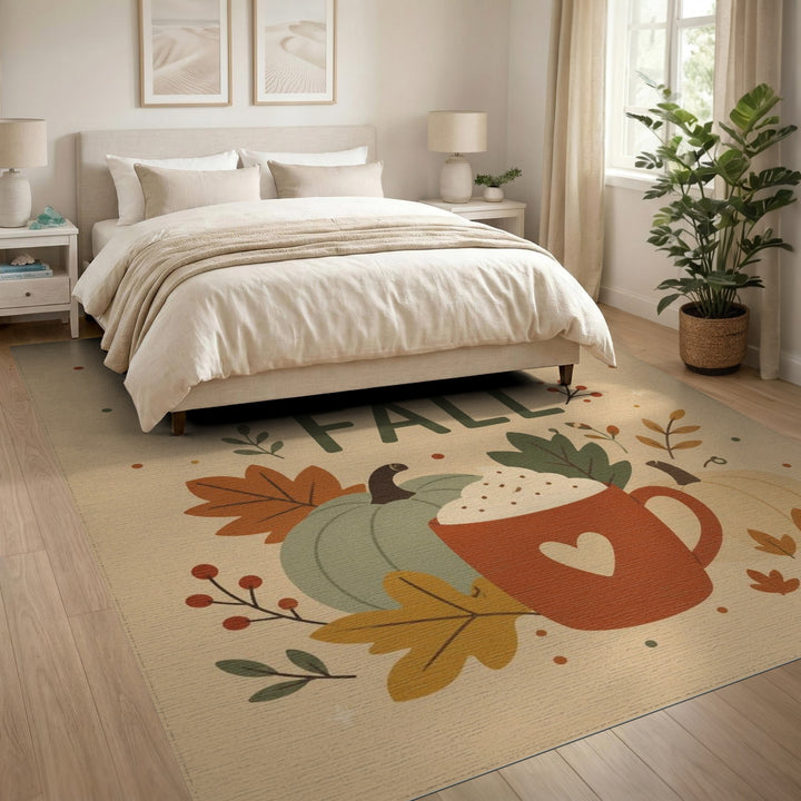 Welcome Fall Pumpkin Mug Area Rug