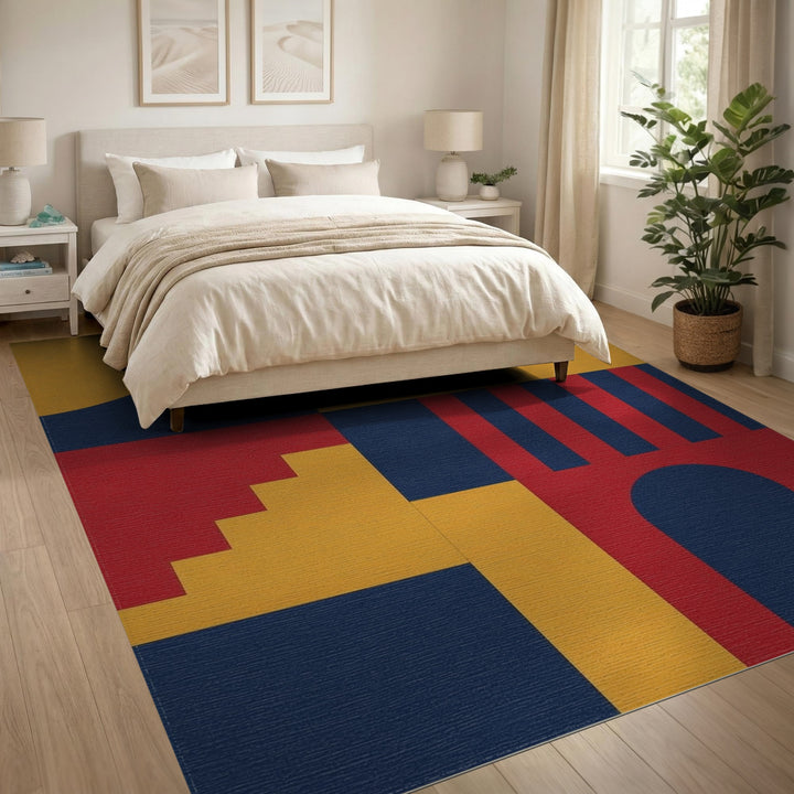 Bold Geometric Multi-Color Area Rug
