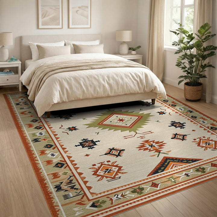 Southwestern Geometric Southwestern Geometric Beige Area Rug
