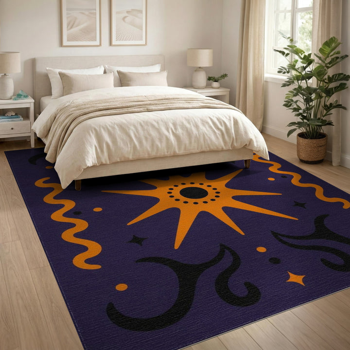 Purple Celestial Starburst Area Rug