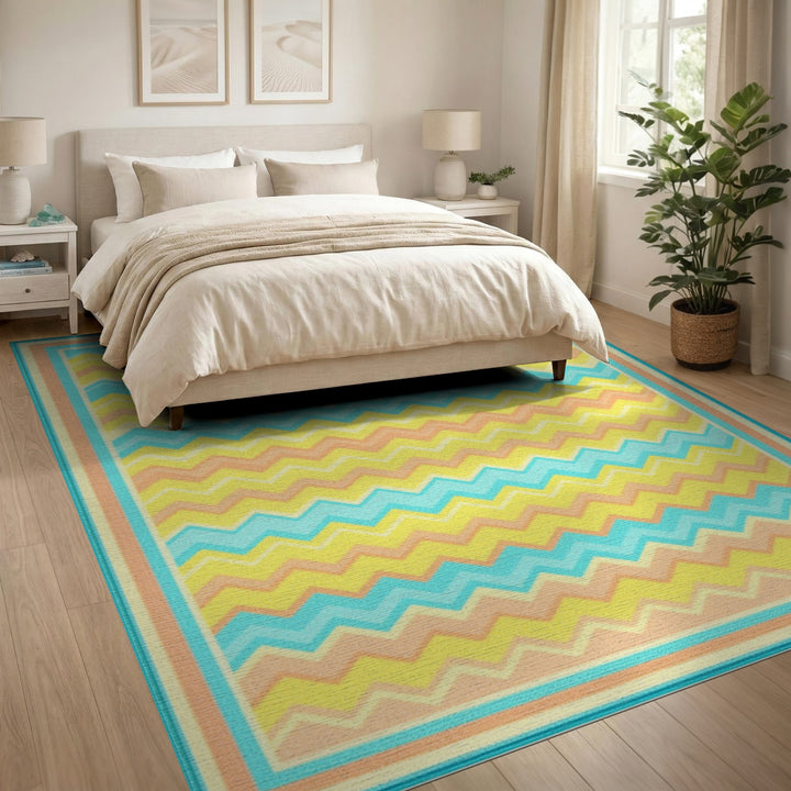 Vibrant Chevron Area Rug