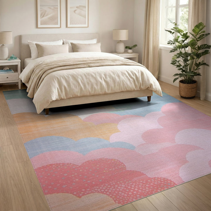Multi-color and Patterns Rainbow Clouds Kids Area Rug