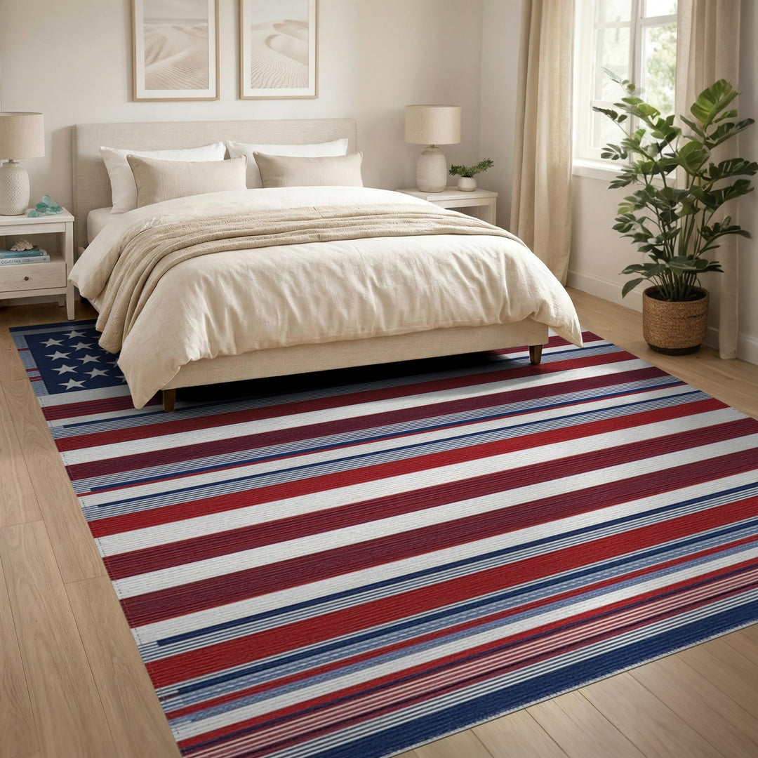 American Flag Stars and Stripes Area Rug