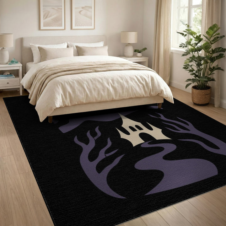 Purple Gothic Castle Area Rug