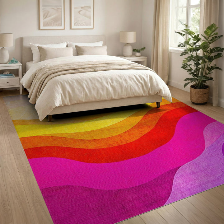 Vibrant Wave Multi-Color Area Rug