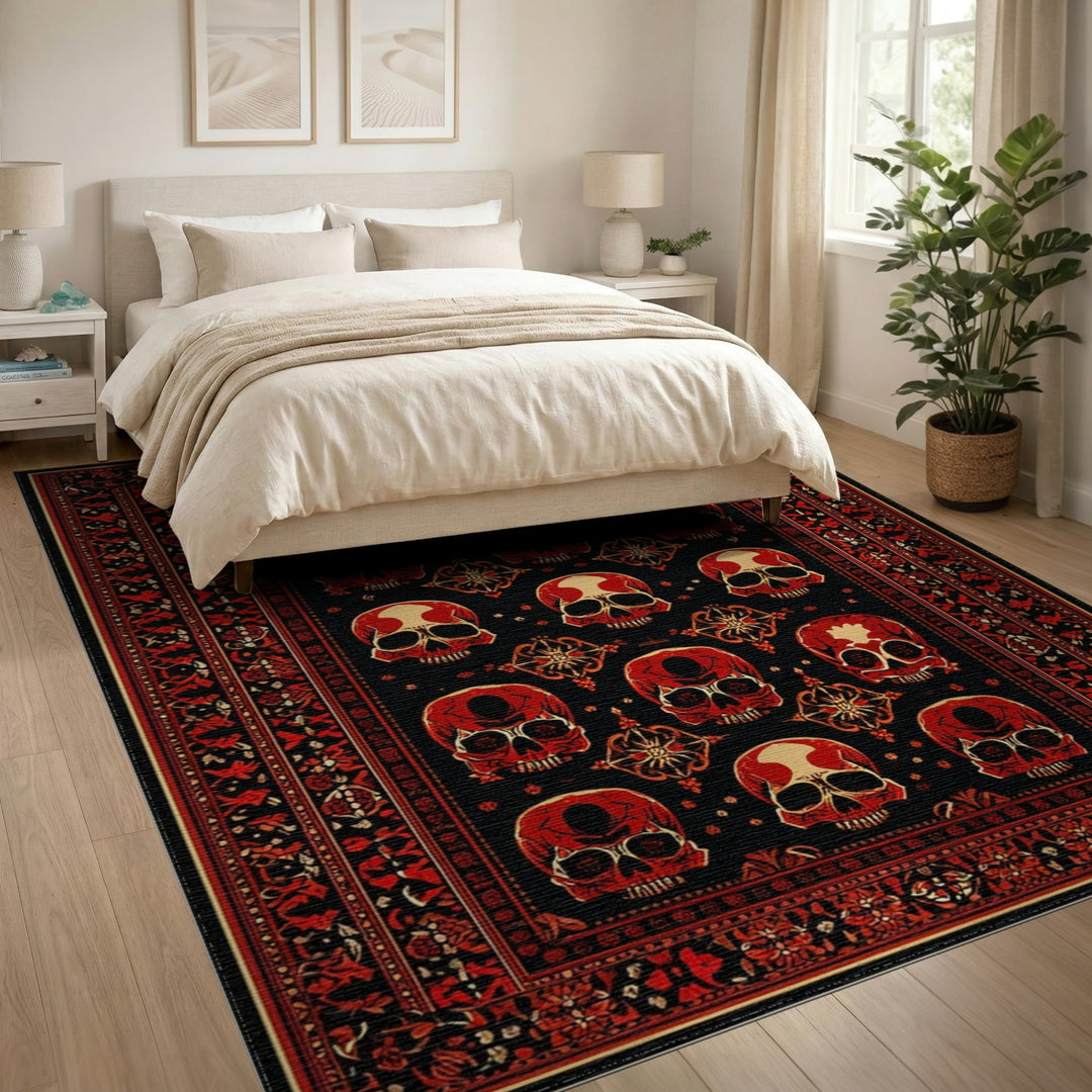 Red Skull Traditional Persian Rug