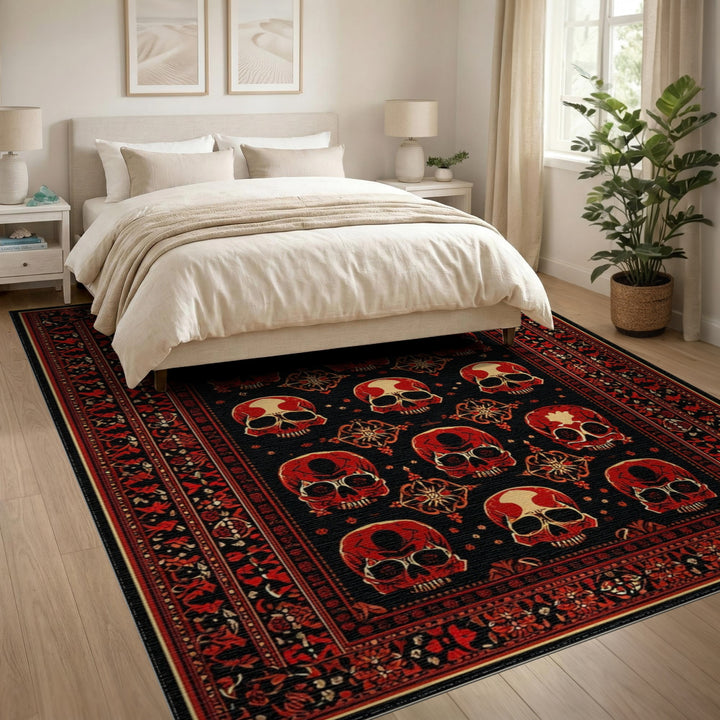 Red Skull Traditional Persian Rug