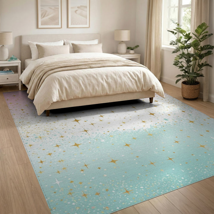 Pastel Starry Sky Washable Area Rug