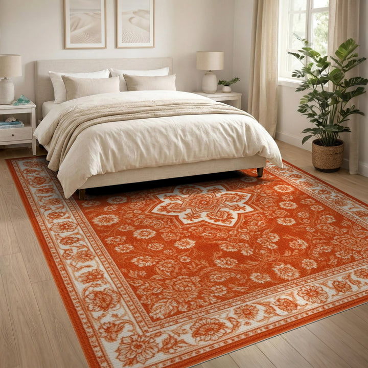 Red Floral Persian Area Rug