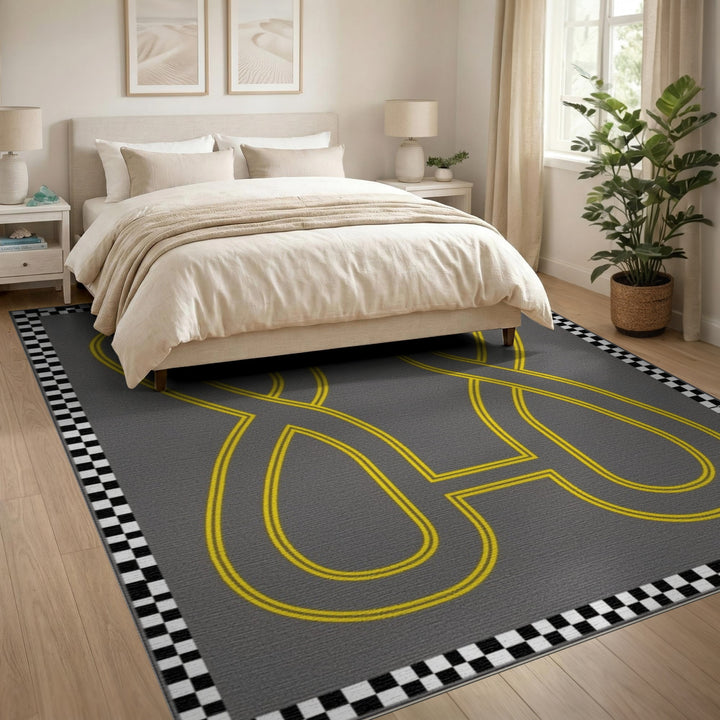 Grey Geometric Loop Area Rug