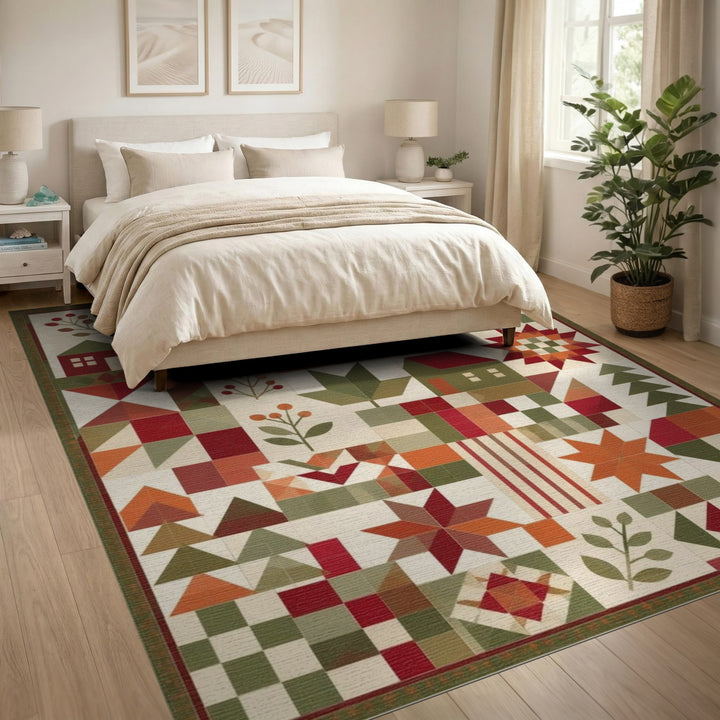 Rustic Patchwork Farmhouse Area Rug