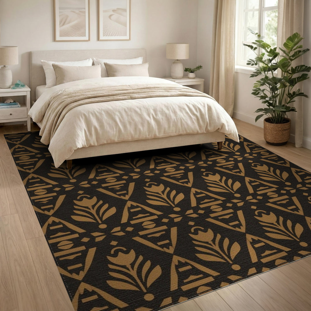Brown Tulip Geometric Area Rug