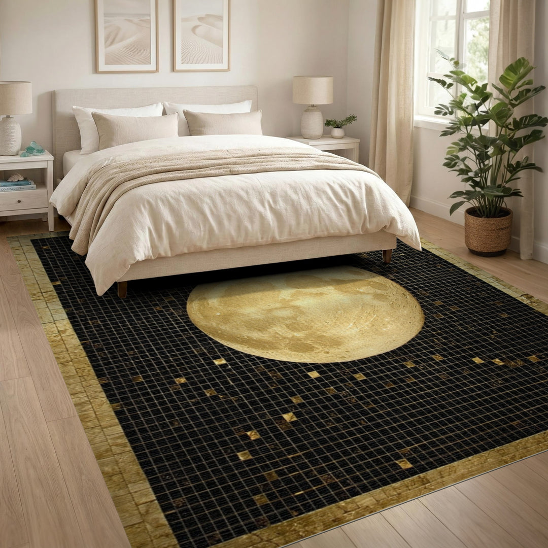 Full Moon Gold Mosaic Area Rug