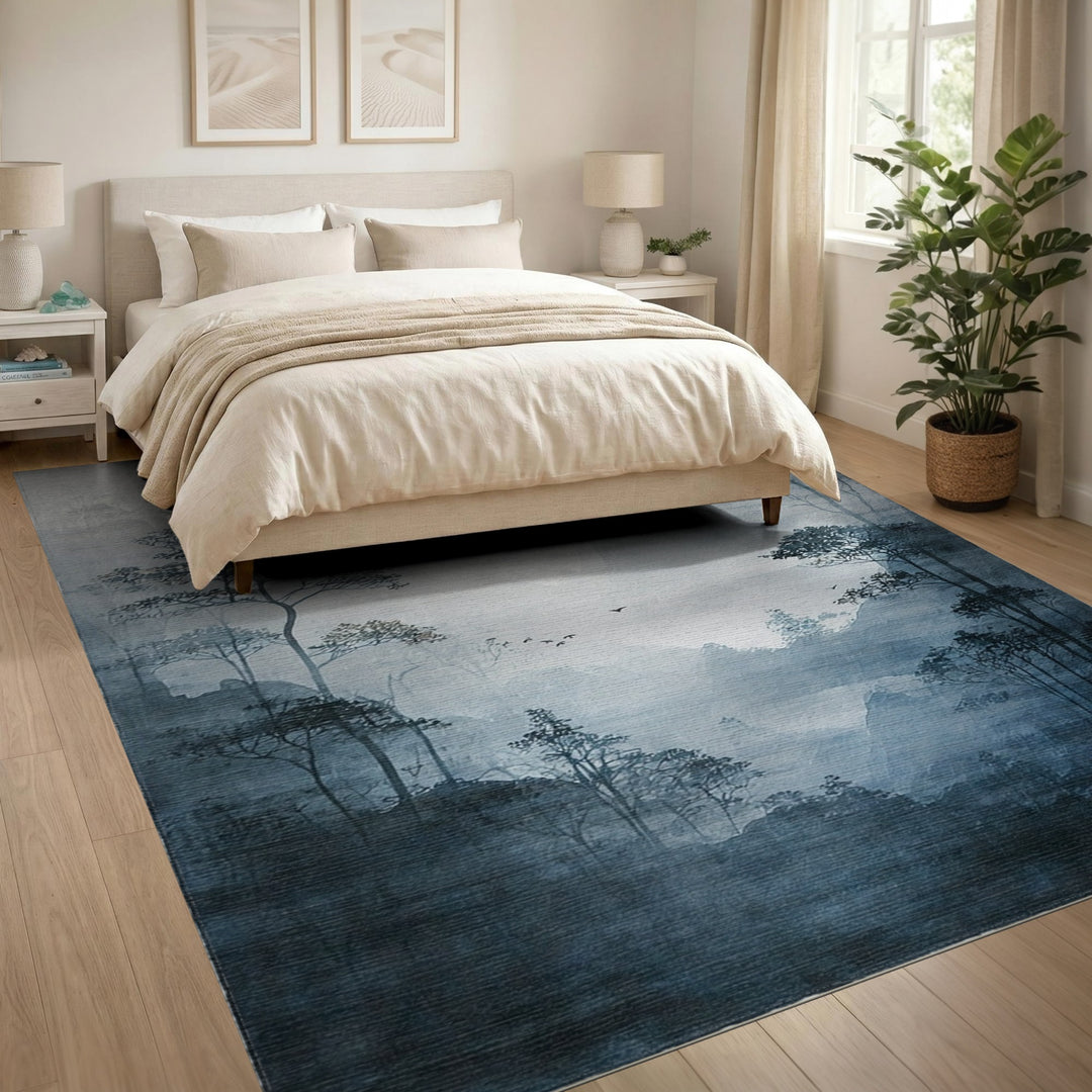 Misty Blue Mountains Area Rug