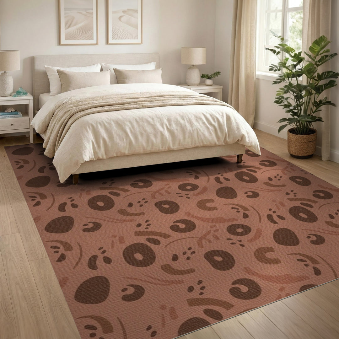 Brown and Tan Abstract Area Abstract Brown Area Rug