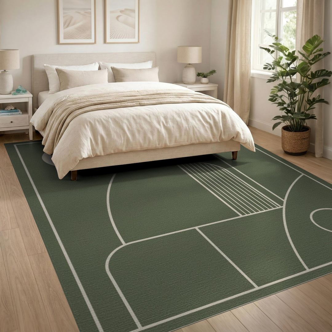 Arch Green Geometric Arch Area Rug