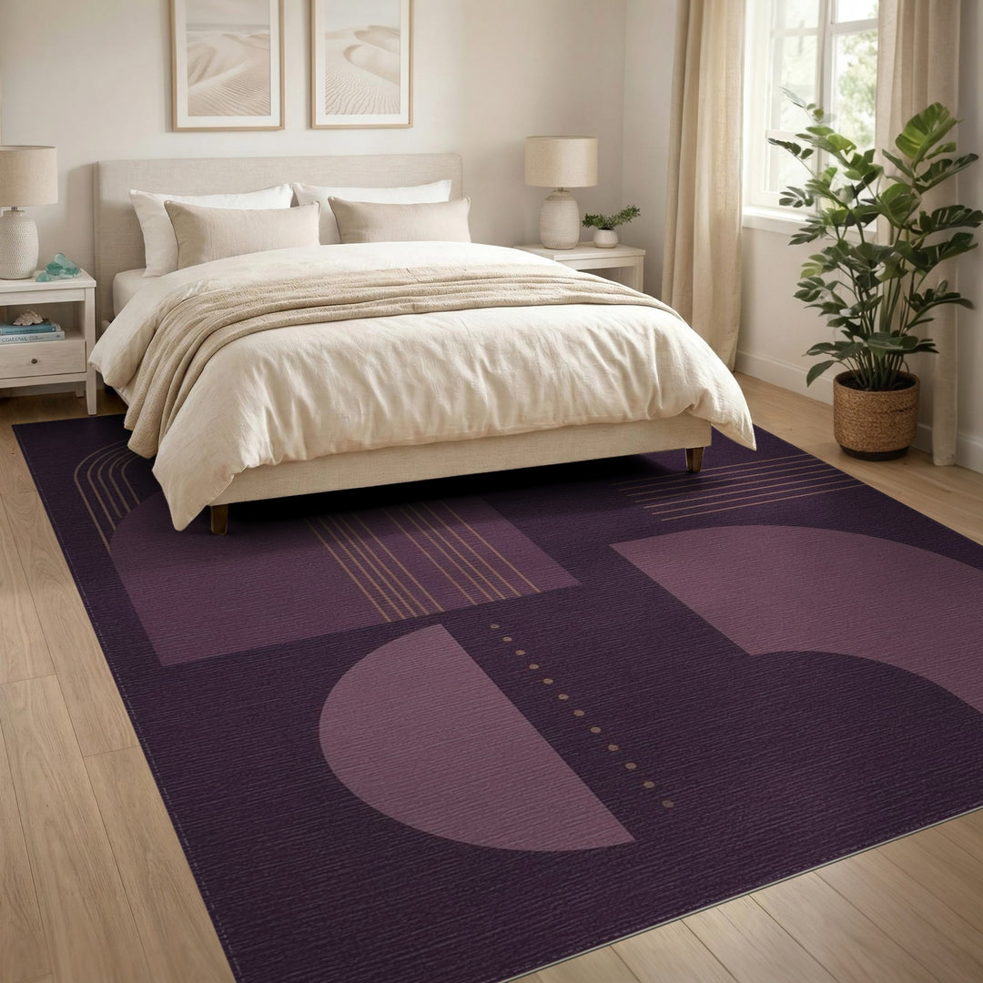 Purple Geometric Modern Area Rug