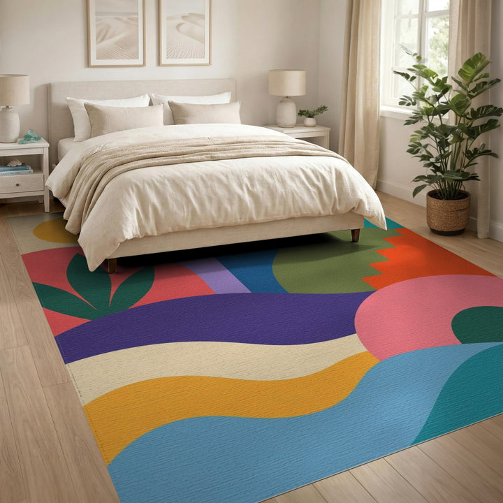 Vibrant Multi-Color Abstract Area Rug