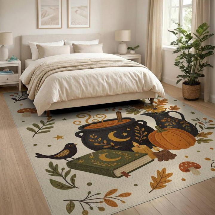 Magical Cauldron Black Cat Area Rug