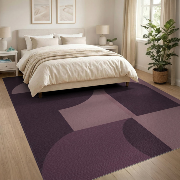 Purple Geometric Modern Purple Geometric Arch Area Rug