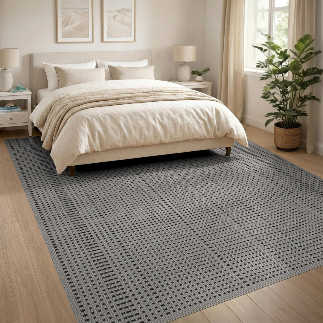 Black White Geometric Area Rug