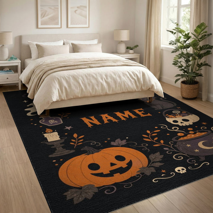 Multi-color and Patterns Halloween Ghost Pumpkin Kids Cartoon Area Rug
