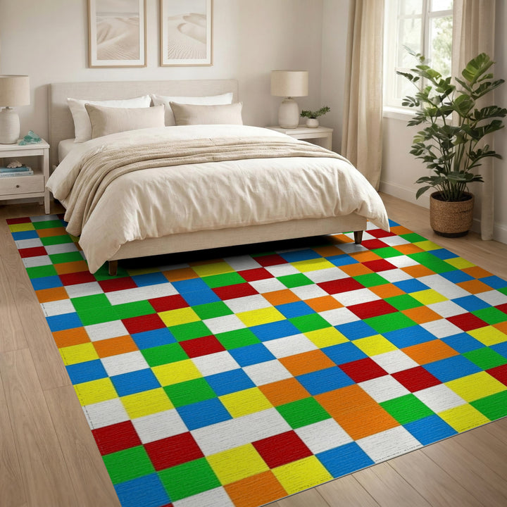 Vibrant Multi-Color Geometric Area Rug