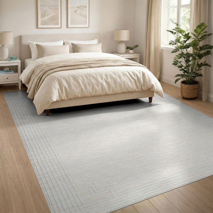 Minimalist Geometric Border Area Rug