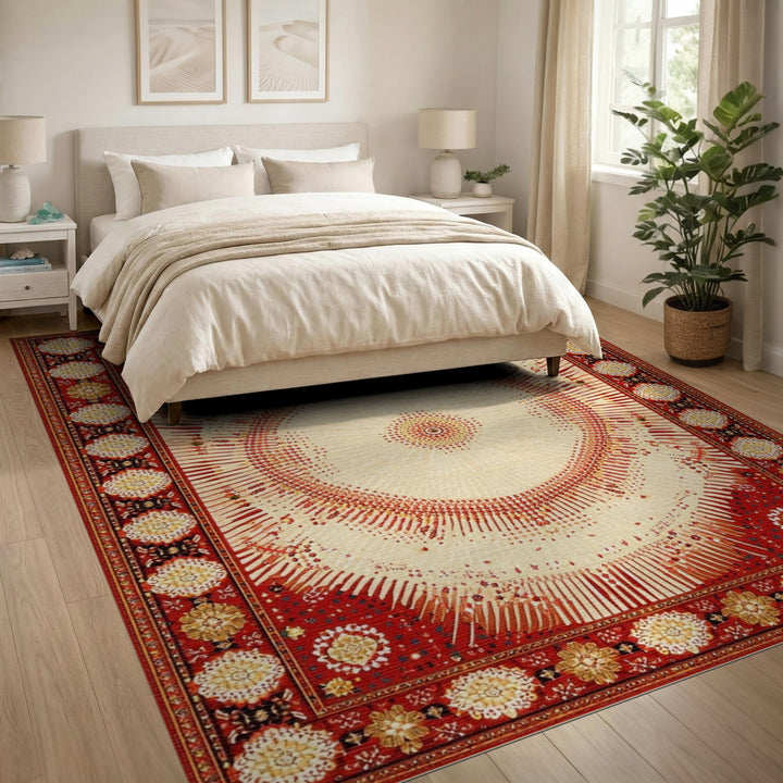 Red Persian Medallion Area Rug