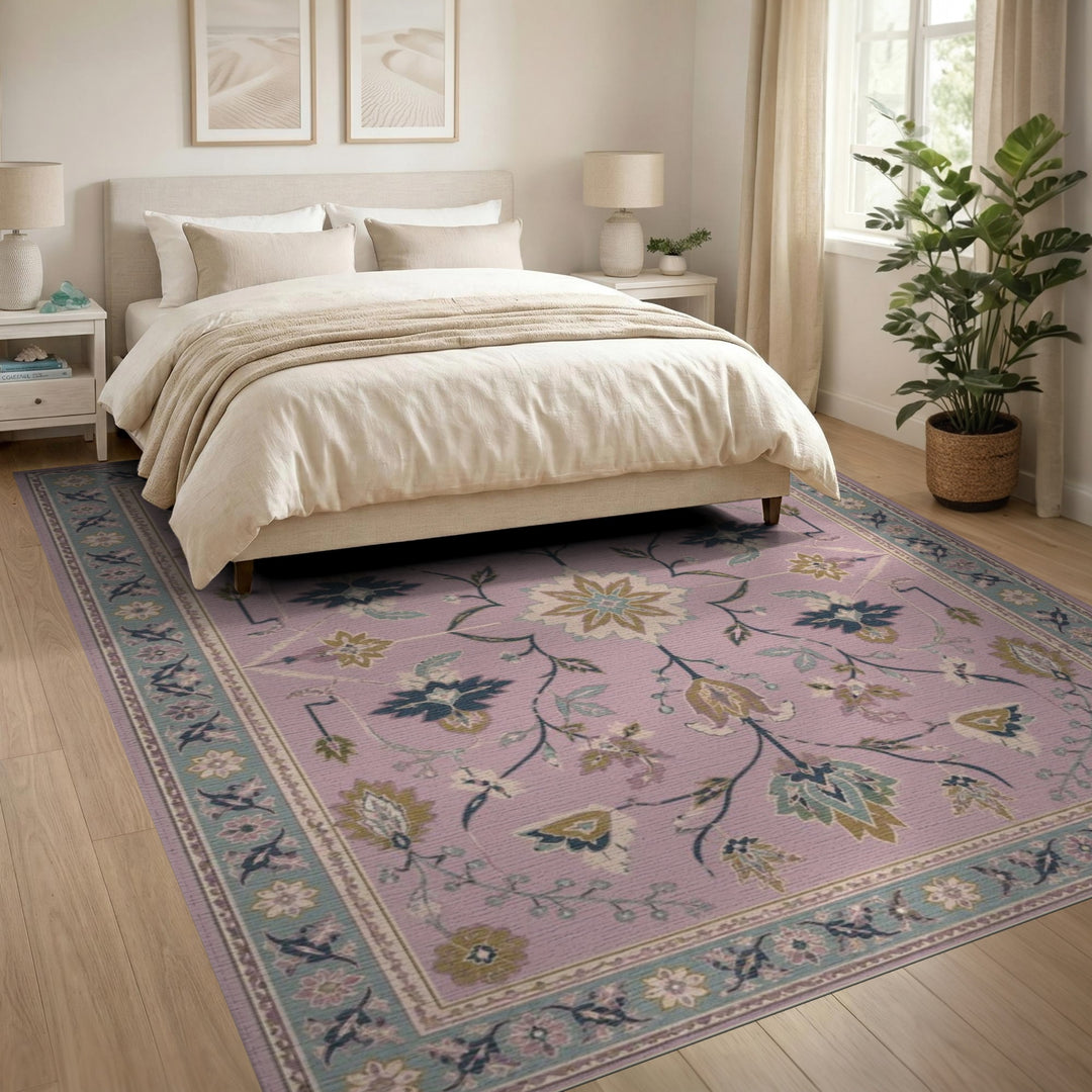Pink Floral Vintage Area Rug