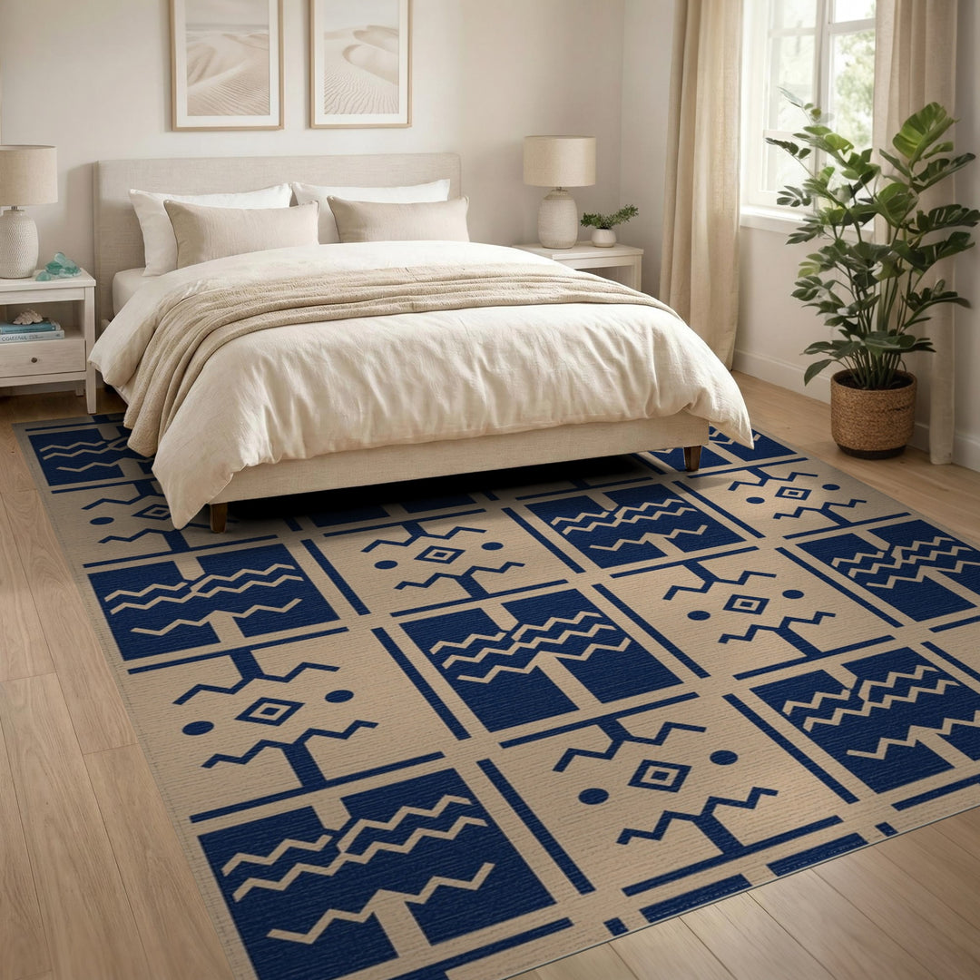 Navy Heritage Tribal Area Rug