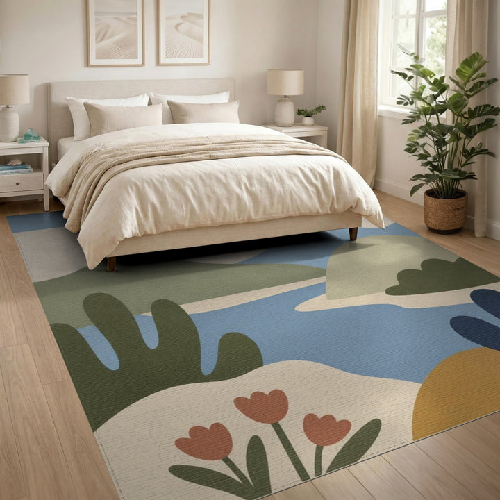 Blue Hills Abstract Landscape Area Rug