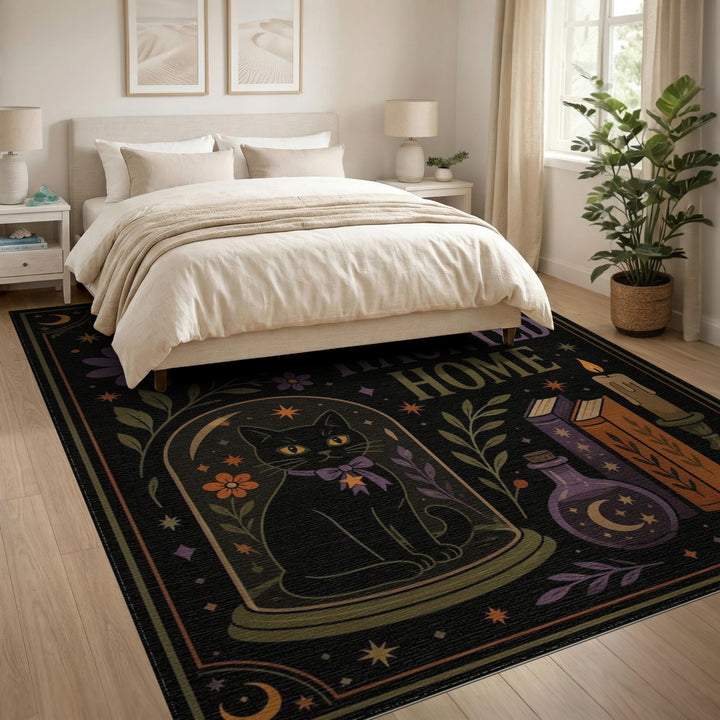 Haunted Home Black Cat Area Rug