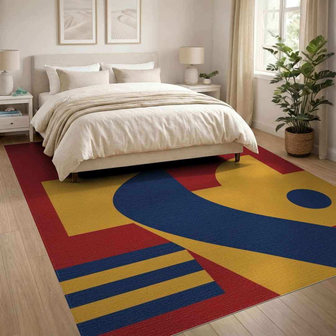Bold Geometric Multi-Color Area Rug