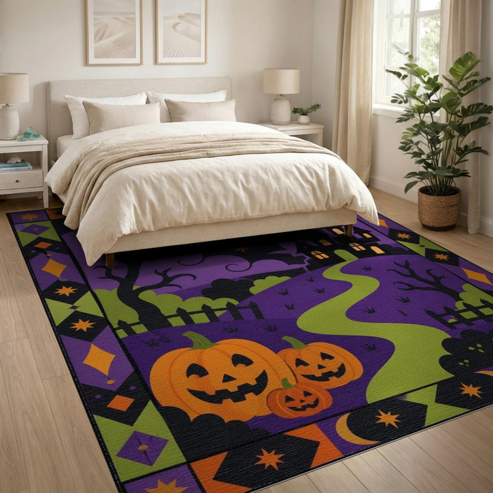 Halloween Pumpkin Path Kids Area Rug